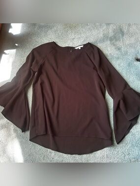 Brave Soul Black Bell Sleeve Textured Blouse